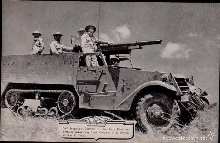 Cinema: C2-51 II GUERRA MUNDIAL EE.UU. Foto-lamina Ca&ntilde;on autopropulsado para destruir emboscadas de tanqu