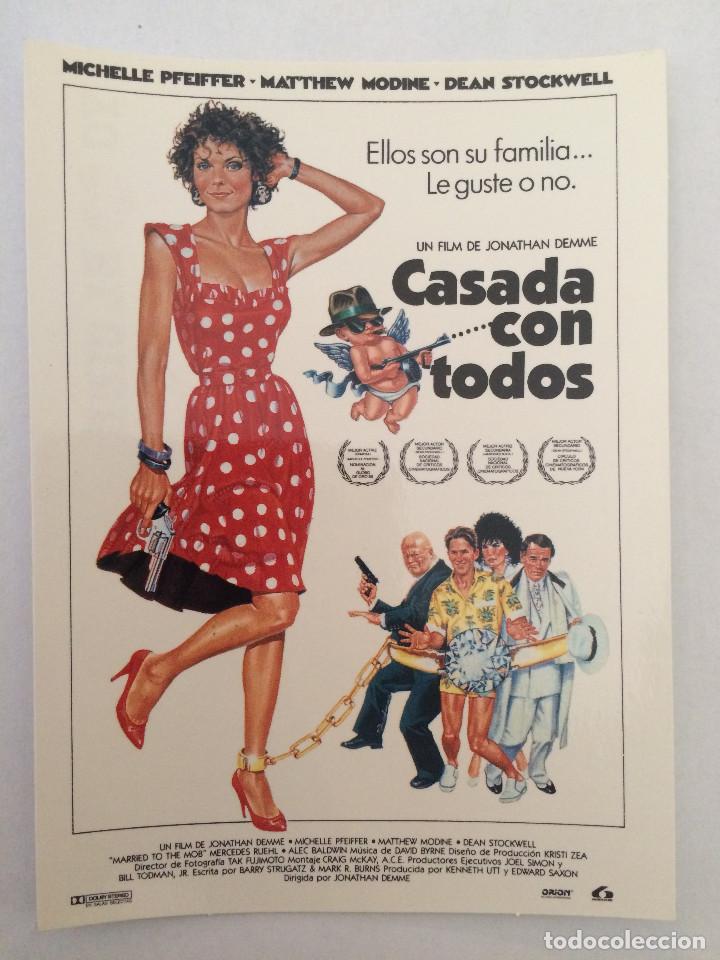 Cine: Postal pel&iacute;cula CASADA CON TODOS (Married to the mob) con Michelle Pfeiffer, Matthew Modine