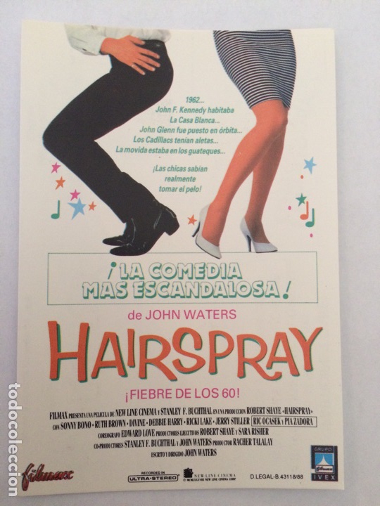 Cin&eacute;ma: Postal pel&iacute;cula HAIRSPRAY de John Waters con Divine, Sonny Bono, Ruth Brown, Deborah Harry