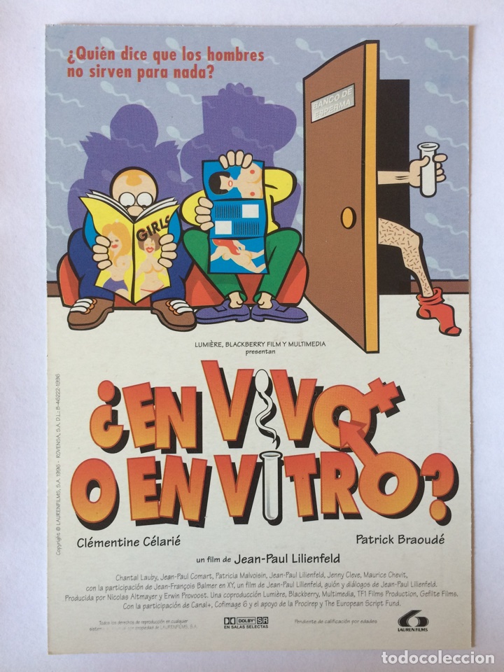 Cin&eacute;ma: Postal pel&iacute;cula &iquest;EN VIVO O EN VITRO? (XY, dr&ocirc;le de conception) de Jean-Paul Lilienfeld