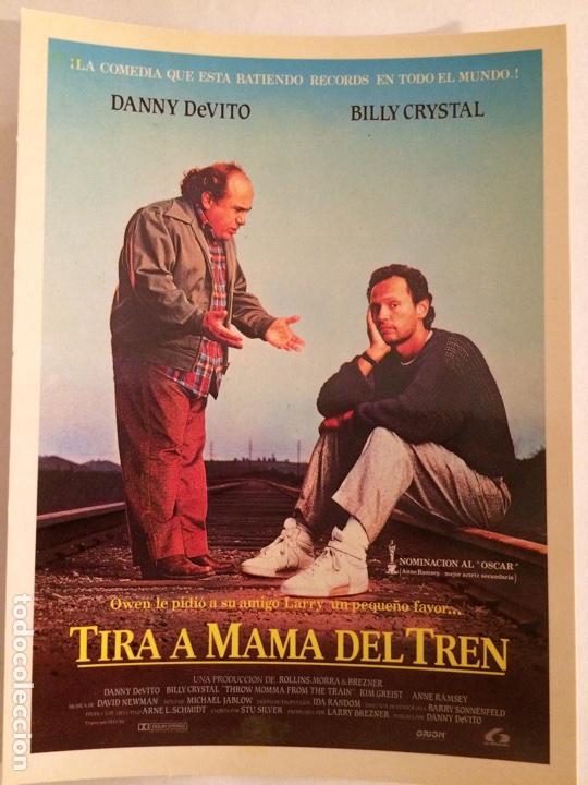 Cin&eacute;ma: Postal pel&iacute;cula TIRA A MAM&Aacute; DEL TREN (Throw Momma From the Train) con Billy Crystal, Danny DeVito
