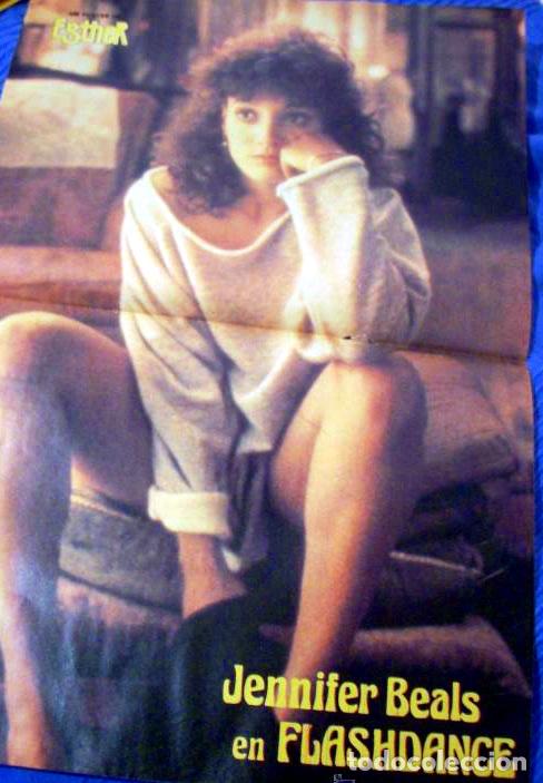Cine: P&oacute;ster de Jennifer Beals en 'Flashdance'. Revista 'Esther'. A&ntilde;os 80.