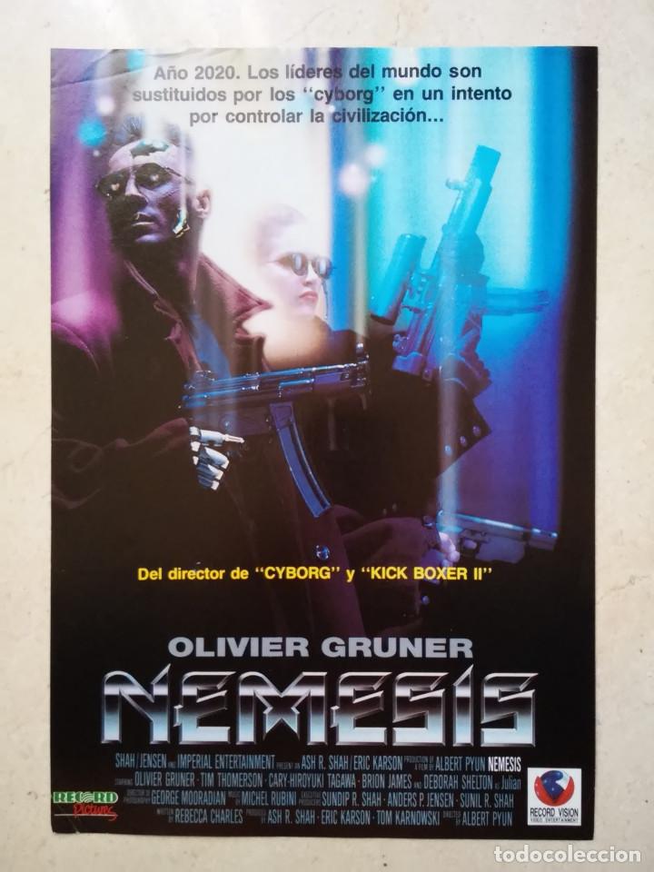 Cinema: ANTIGUO ANUNCIO ENCARTONADO -A4- NEMESIS - TERROR - CIENCIA FICCION - OLIVER GRUNER