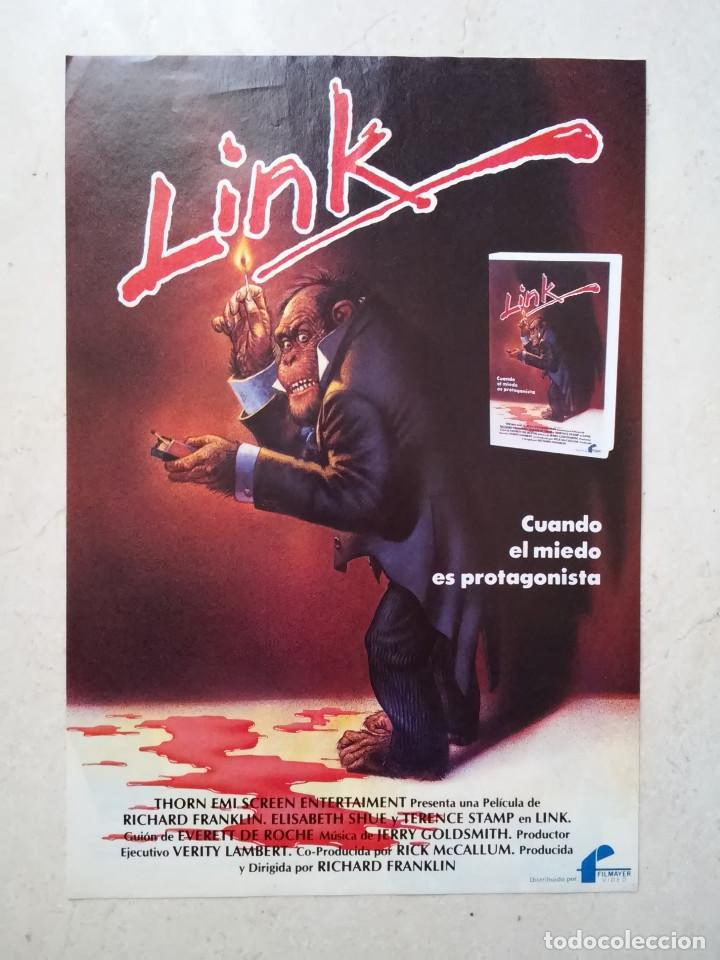 Cine: LAMINA ACARTONADA 80s -A4- LINK - TERROR - CIENCIA FICCION - ELIZABETH SHUE - MONO ASESINO
