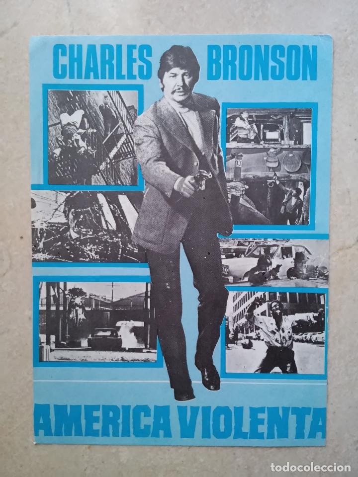 Cine: TARJETA ORIGINAL -10*15 - AMERICA VIOLENTA - CHARLES BRONSON