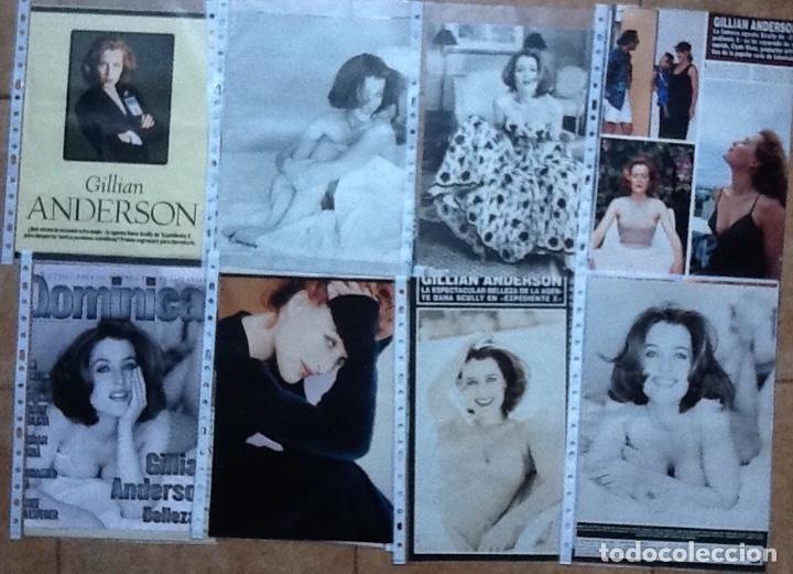 Kino: GILLIAN ANDERSON, LOTE DE 18 P&Aacute;GINAS DE RECORTES DE PRENSA EN FUNDAS DE PL&Aacute;STICO
