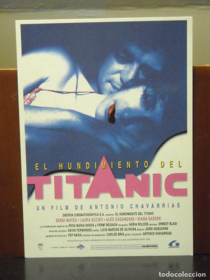 Cine: TARJETA POSTAL PROGRAMA GUIA FOLLETO DE CINE - EL HUNDIMIENTO DEL TITANIC