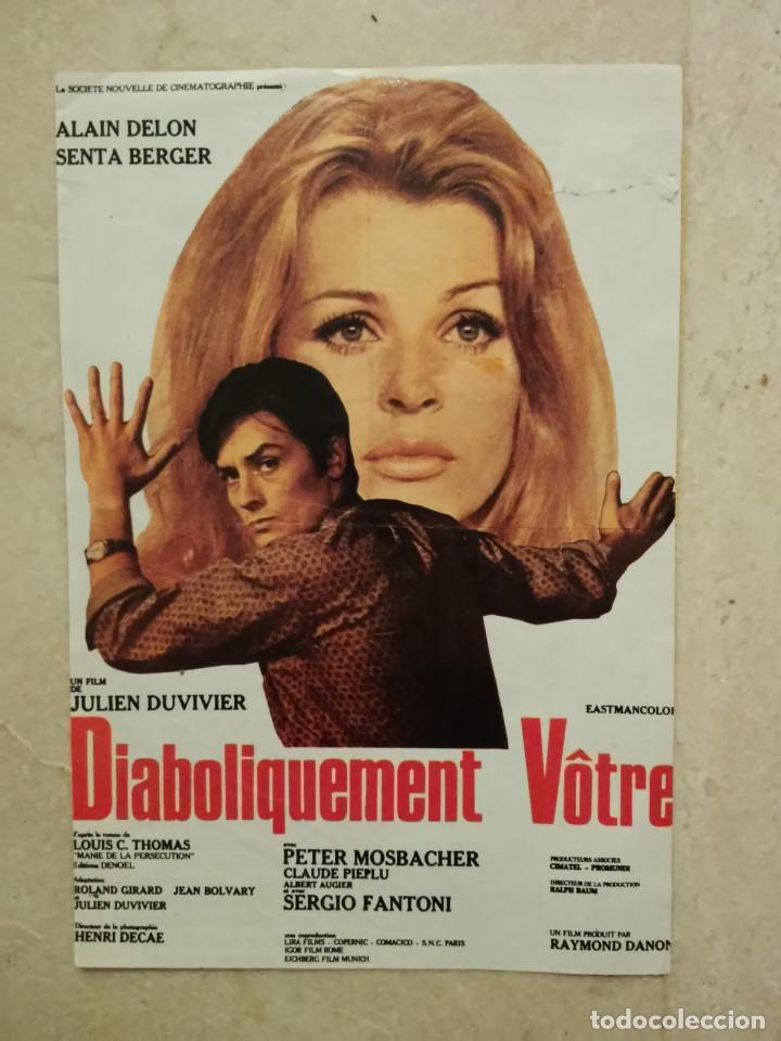 Cine: TARJETA ACARTONADA -10*15 - DIABOLICAMENTE TUYA - ALAIN DELON - SENTA BERGER - THRILLER