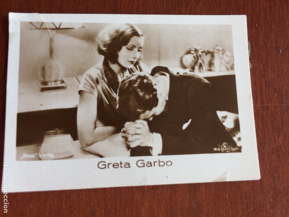 Cine: Antiguo cromo foto greta garbo