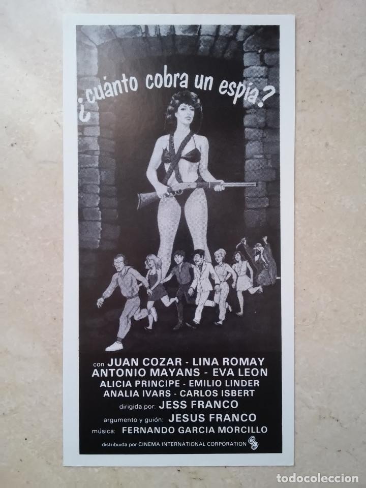 Cine: LAMINA ORIGINAL -10*18 - CUANTO COBRA UN ESPIA - JESUS FRANCO - LINA ROMAY