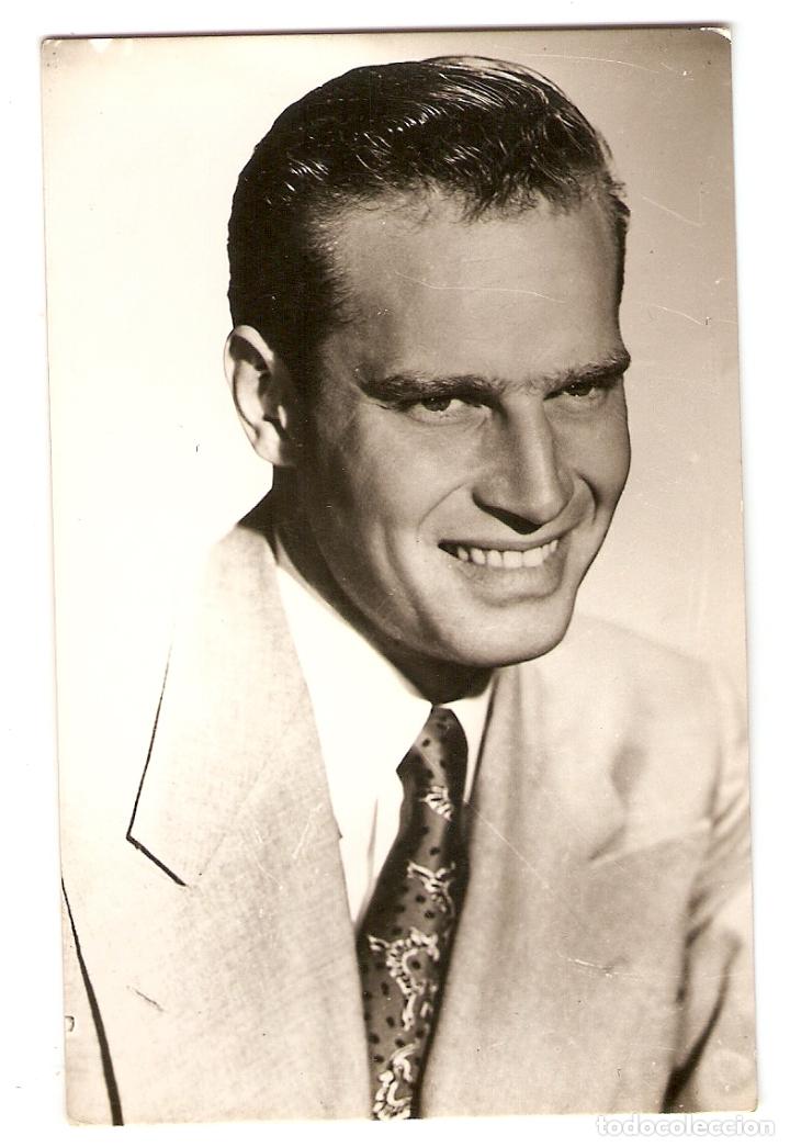 Cine: POSTAL - CHARLTON HESTON - PROTAGONISTA DE LA PEL&Iacute;CULA: HORIZONTES AZULES
