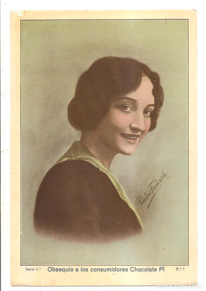 Cin&eacute;ma: CROMO DE CINE A&Ntilde;OS 20 GRAN TAMA&Ntilde;O (25X17CM) PAULINE FREDERICH - CHOCOLATE P&Iacute;
