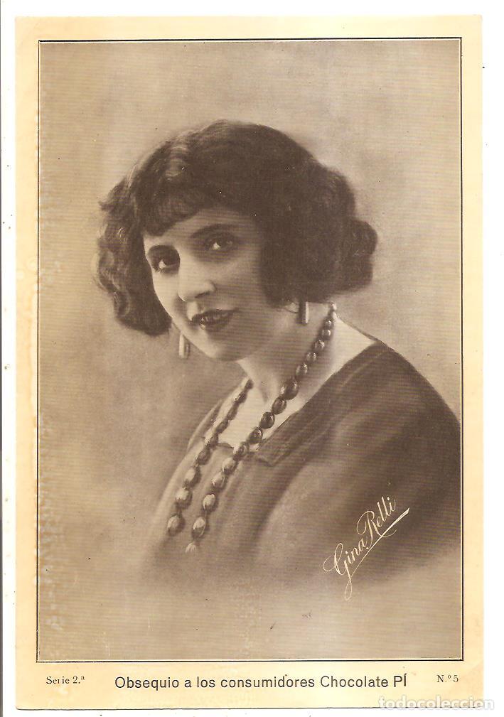 Cin&eacute;ma: CROMO DE CINE A&Ntilde;OS 20 GRAN TAMA&Ntilde;O (25X17CM) GINA RELLI - CHOCOLATE P&Iacute;