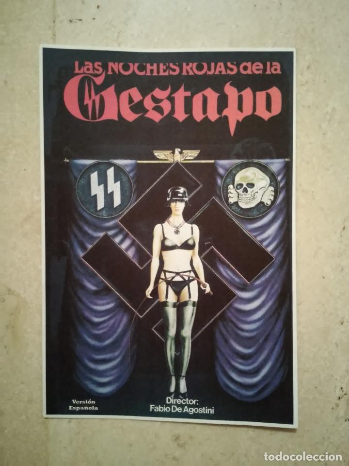 Cine: IMPRESO PAPEL -9*13 - LAS NOCHES ROJAS DE LA GESTAPO - DRAMA NAZI - CLASIFICADA S - TERROR
