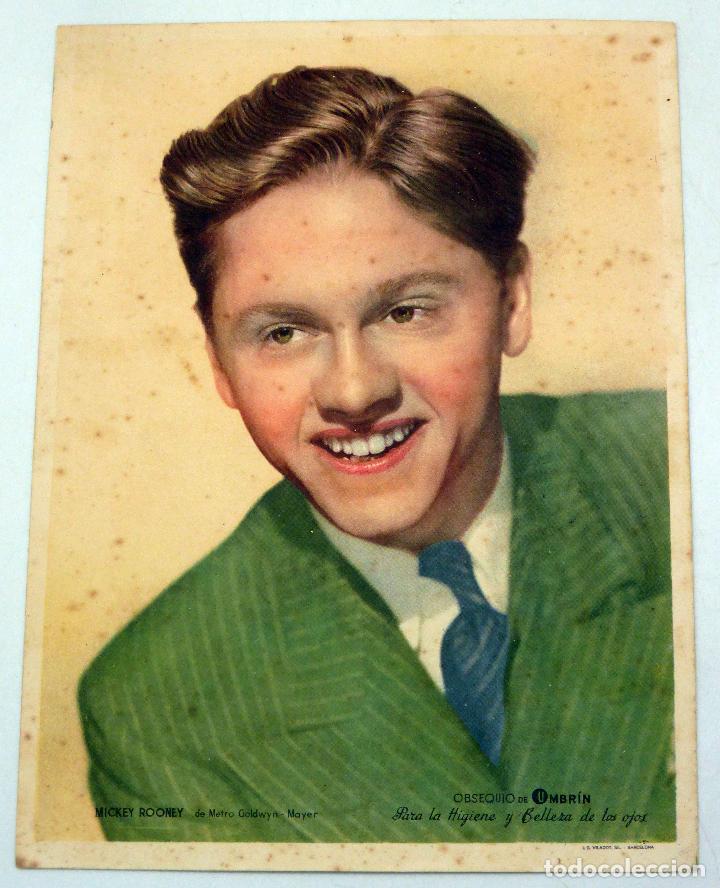Cinema: Fotocromo Mickey Rooney Obsequio Umbrin 19,5 cm x 14,5 cm
