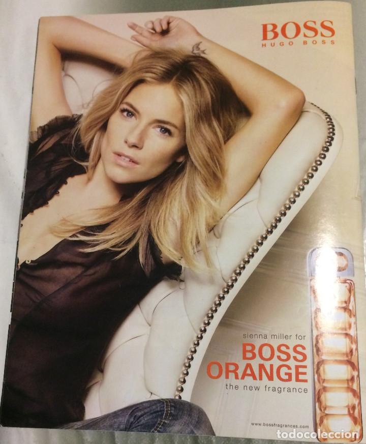 Cine: Publicidad de Boss Orange, con la actriz y modelo Sienna Miller. P&aacute;gina de revista. Nueva.