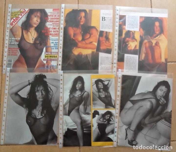 Cinema: RACHEL BIANCA, LOTE DE 12 P&Aacute;GINAS DE RECORTES DE PRENSA EN FUNDAS DE PL&Aacute;STICO