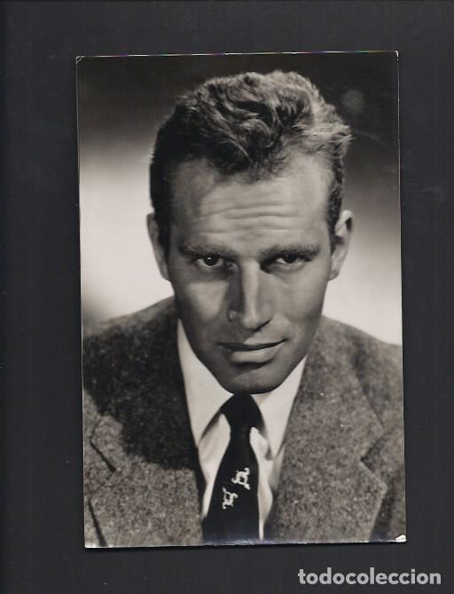 Cine: Postal Actor de cine. Charlton Heston, Escrita 1962 .