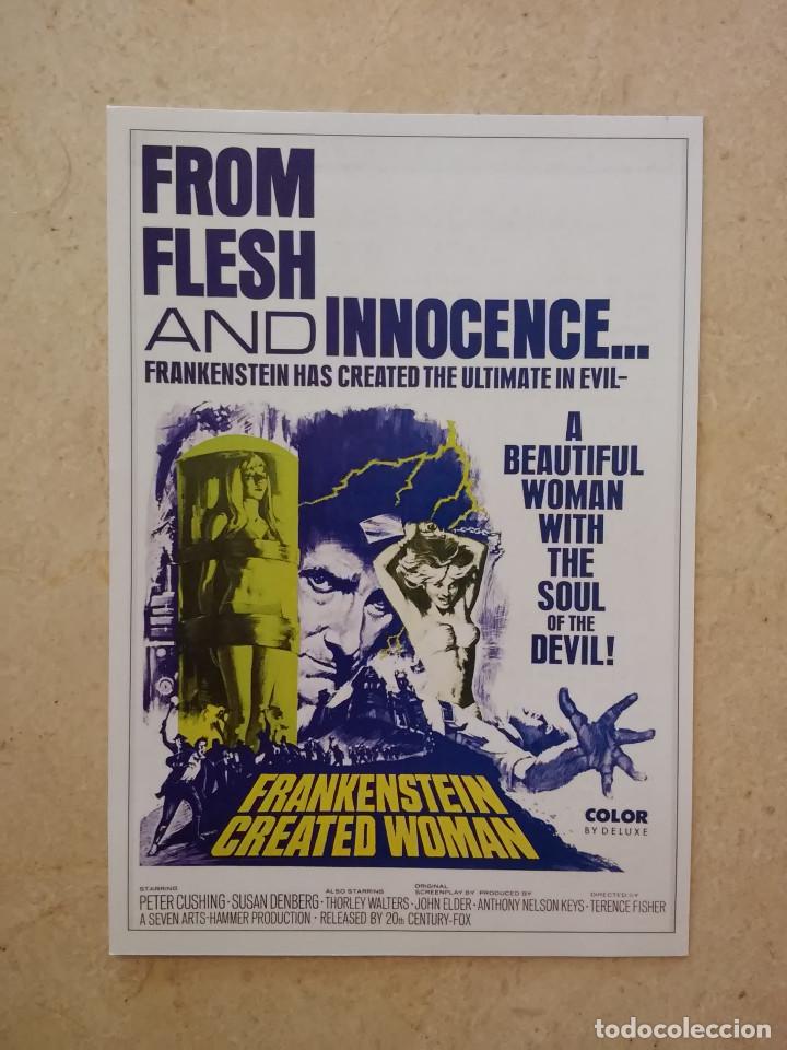Cine: FICHA COLECCIONABLE -10*15 - Frankenstein CREO A LA MUJER - PETER CUSHING - TERROR