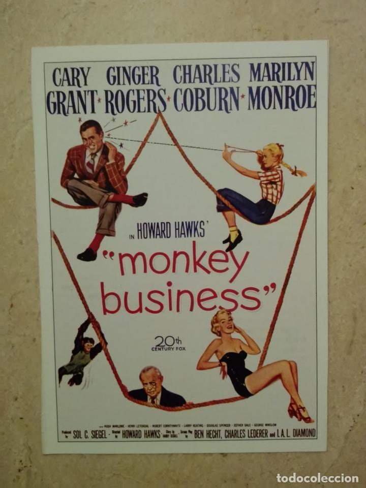 Cine: FICHA COLECCIONABLE -10*15 - MONKEY BUSINESS - MARILYN MONROE