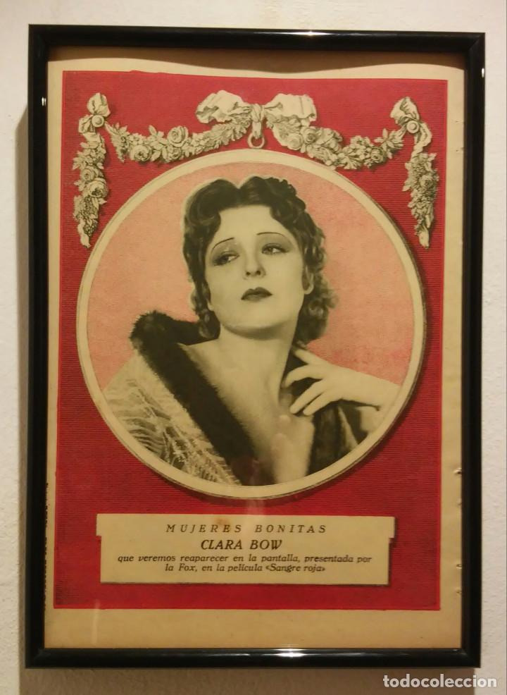 Cine: ANTIGUO ANUNCIO ENCARTONADO -A4- CLARA BOW - ACTRIZ CINE - SANGRE ROJA