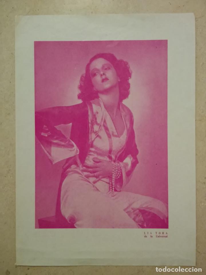 Cinema: ANTIGUA FICHA COLECCIONABLE -A4- LIA TORA & NORMAN FOSTER - UNIVERSAL - PARAMOUNT