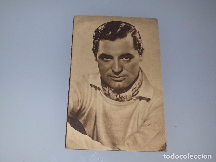 Cine: ANTIGUA TARJETA POSTAL CROMO DEL ACTOR CARY GRANT PUBLICIDAD AZAFRANES EL AEROPLANO A&Ntilde;OS 40