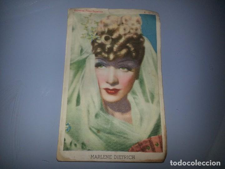 Cine: ANTIGUO CROMO DE CINE ACTRIZ MARLENE DIETRICH N&ordm; K-14-5 PUBLICIDAD COSMETICOS RISLER A&Ntilde;OS 30 / 40