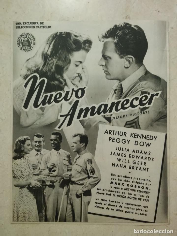 Kino: ANTIGUO ANUNCIO ENCARTONADO -20*25- NUEVO AMANECER - JULIA ADAMS - JOSEPH COTTEN - PEGGY DOW