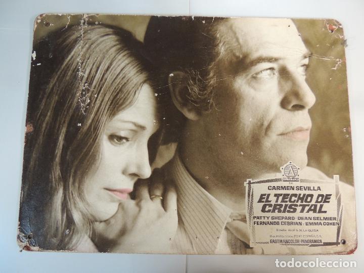 Cine: lote 2 fotocromos acartonados originales el techo de cristal - eloy de la iglesia carmen sevilla