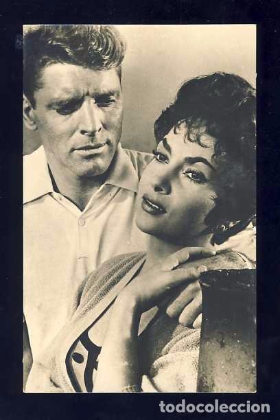 Kino: Postal de artista de cine: GINA LOLLOBRIGIDA Y BURT LANCASTER en Trapecio (Bermejo 235)