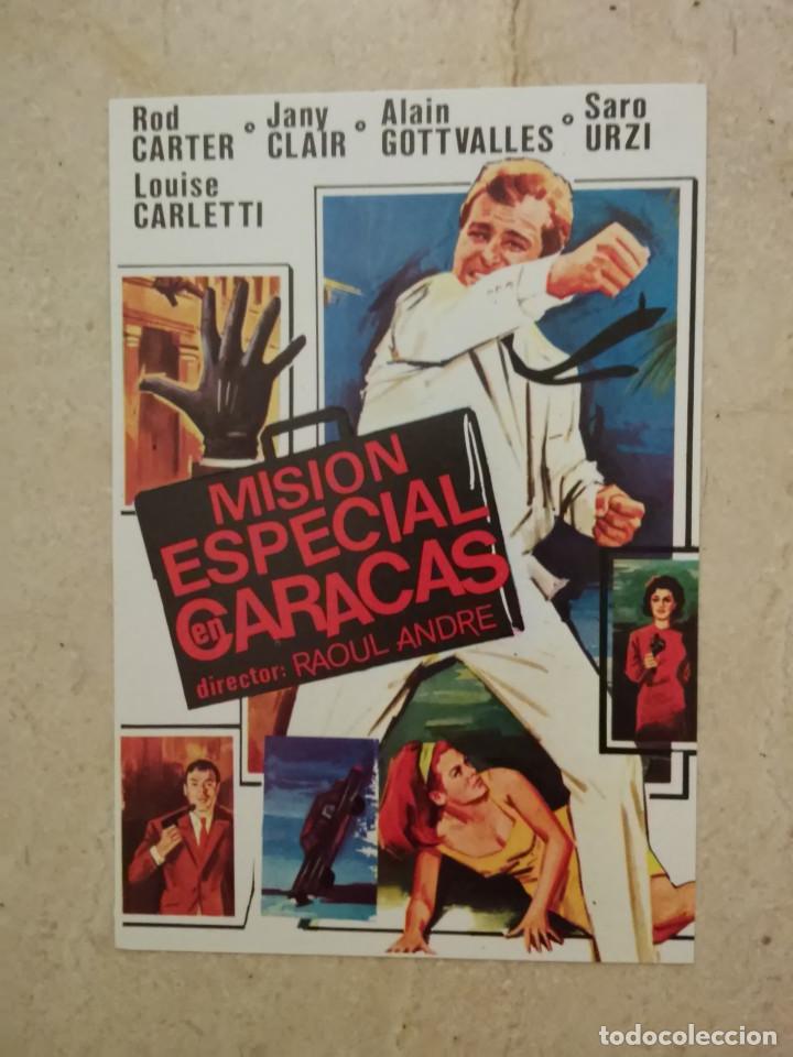 Cine: TARJETA ORIGINAL -10*15- MISION ESPECIAL CARACAS - ALBUM - ROD CARTER - PSEUDO-BOND