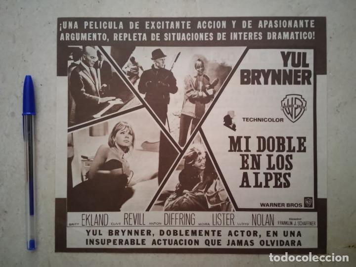 Cine: ANTIGUO ANUNCIO ENCARTONADO - MI DOBLE EN LOS ALPES - BRITT EKLAND - YUL BRYNNER - WARNER