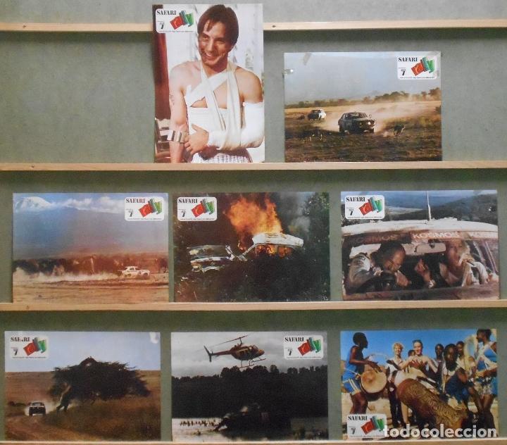Cine: XU70 SAFARI RALLY JOE D'ALLESANDRO AUTOMOVILISMO SET 8 FOTOCROMOS ORIGINAL ESTRENO