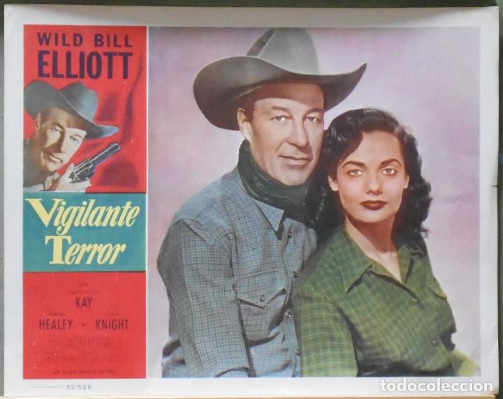 Cinema: LCJ 907 VIGILANTE TERROR BILL ELLIOTT MARY ELLEN KAY LOBBY CARD ORIGINAL AMERICANO