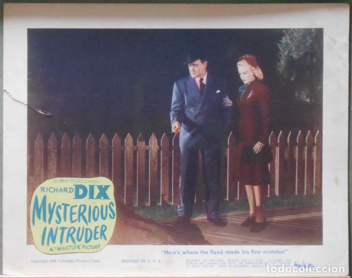 Cinema: LCJ 912 MYSTERIOUS INTRUDER RICHARD DIX NINA VALE LOBBY CARD ORIGINAL AMERICANO