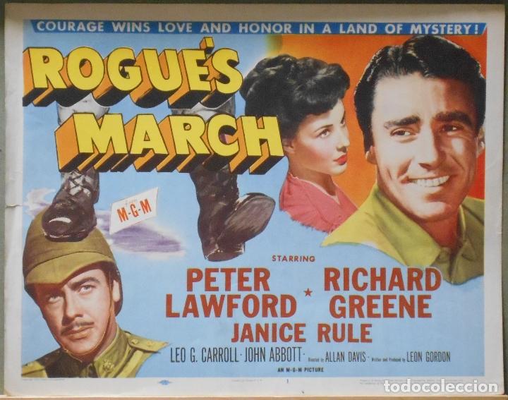 Cinema: LCJ 916 ROGUE'S MARCH PETER LAWFORD RICHARD GREENE JANICE RULE TITTLE LOBBY CARD ORIGINAL AMERICANO