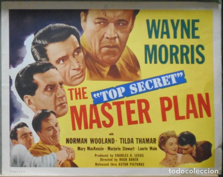 Kino: LCJ 918 THE MASTER PLAN WAYE MORRIS NORMAN WOOLAND TITTLE LOBBY CARD ORIGINAL AMERICANO