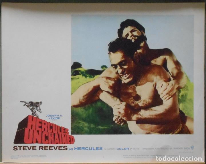 Cinema: LCJ 924 HERCULES Y LA REINA DE LIDIA STEVE REEVES PEPLUM LOBBY CARD ORIGINAL AMERICANO