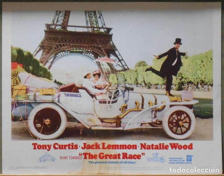Cinema: LCJ 931 LA CARRERA DEL SIGLO TONY CURTIS NATALIE WOOD JACK LEMMON LOBBY CARD ORIGINAL AMERICANO