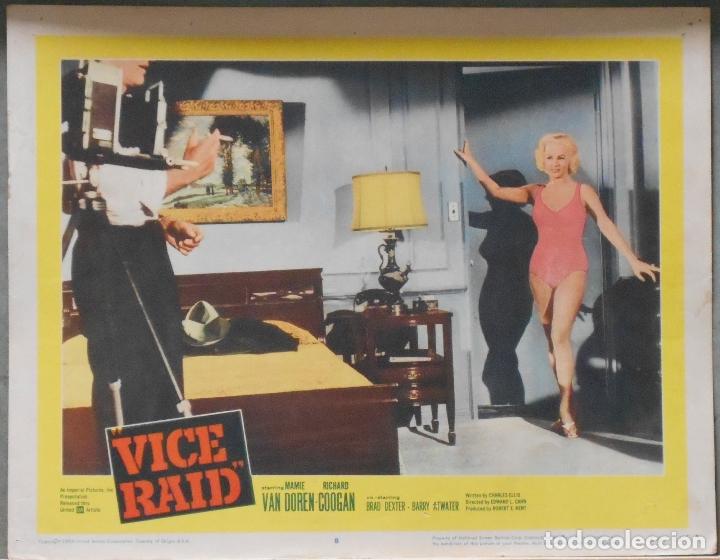 Cine: LCJ 940 VICE RAID MAMIE VAN DOREN SEXY FILM NOIR LOBBY CARD ORIGINAL AMERICANO