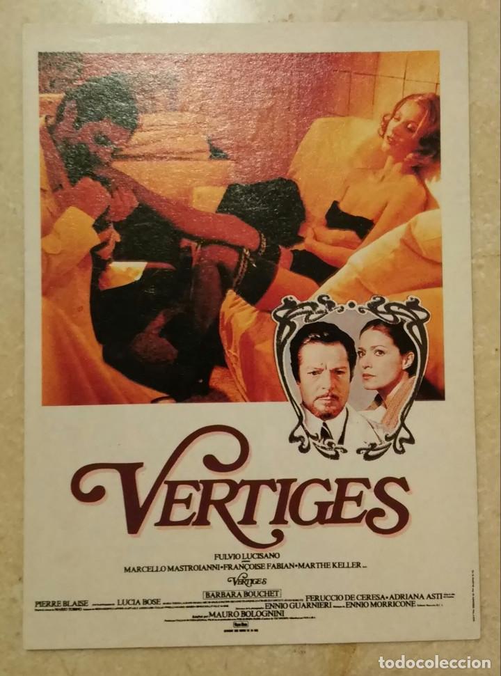 Cine: TARJETA ACARTONADA -10*15- VERTIGES - CLASIFICADA S - FRANCOISE FABIAN - MARCELLO MASTROIANNI