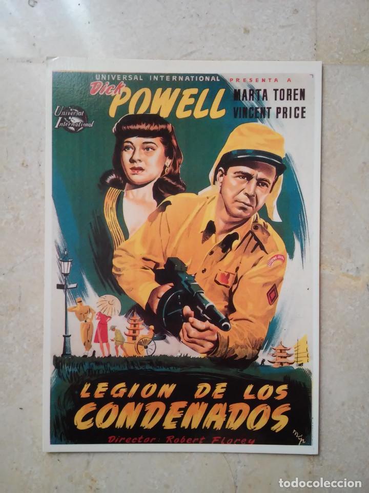 Cine: POSTAL -10*15- LA LEGION DE LOS CONDENADOS - GUERRA - MARTA TOREN - DICK POWELL - CINE BELICO
