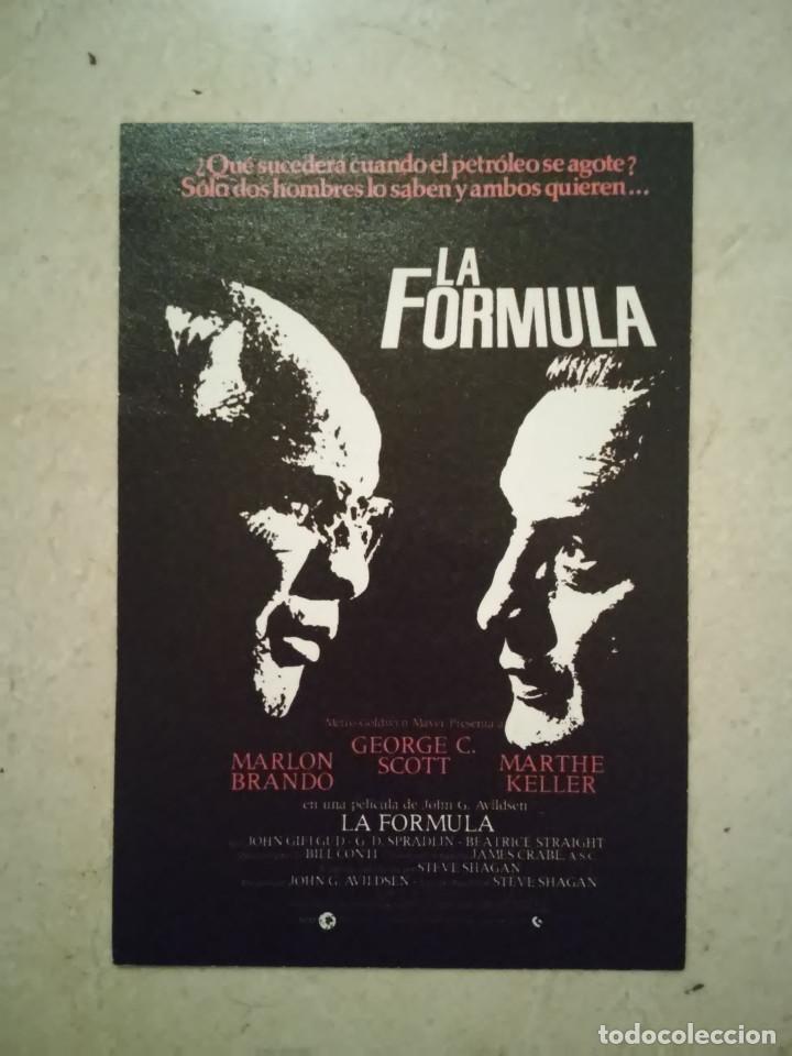 Cine: TARJETA PAPEL -10*15- LA FORMULA - ALBUM - MARLON BRANDO - THRILLER - GEORGE C SCOTT