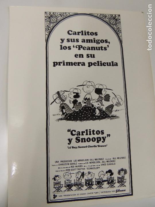 Cine: carlitos y snoopy - foto b/n original - a boy named charlie brown schulz filmax