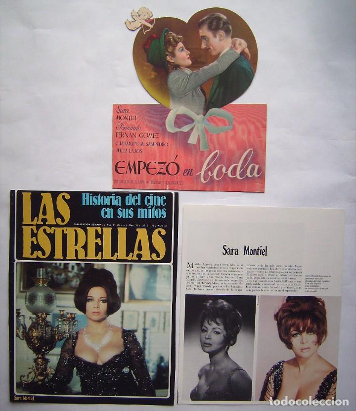 Cine: SARA MONTIEL. 3 RECORTES (uno de cart&oacute;n)