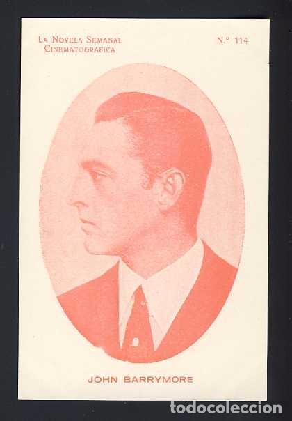 Cine: Cromo de cine: JOHN BARRYMORE (La Novela Semanal Cinematografica 114) (9 x 14 cms)