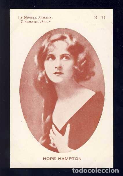 Cinema: Cromo de cine: HOPE HAMPTON (La Novela Semanal Cinematografica 71) (9 x 14 cms)