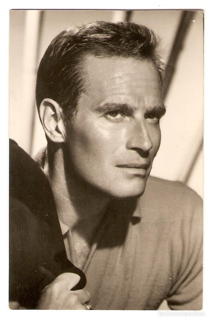 Cine: POSTAL - CHARLTON HESTON - PROTAGONISTA DE LA PEL&Iacute;CULA: HORIZONTES AZULES