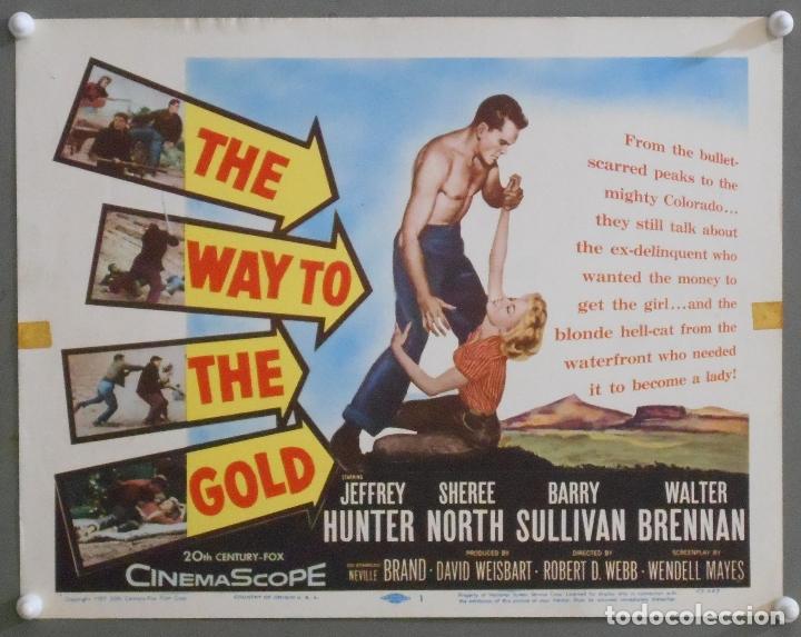 Cine: LCJ 941 THE WAY TO THE GOLD JEFFREY HUNTER SHEREE NORTH TITLE LOBBY CARD ORIGINAL AMERICANO